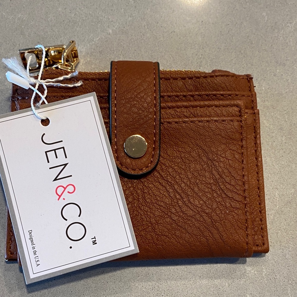 Jen & Co. Soft Slim Brown Wallet Card Case NWT